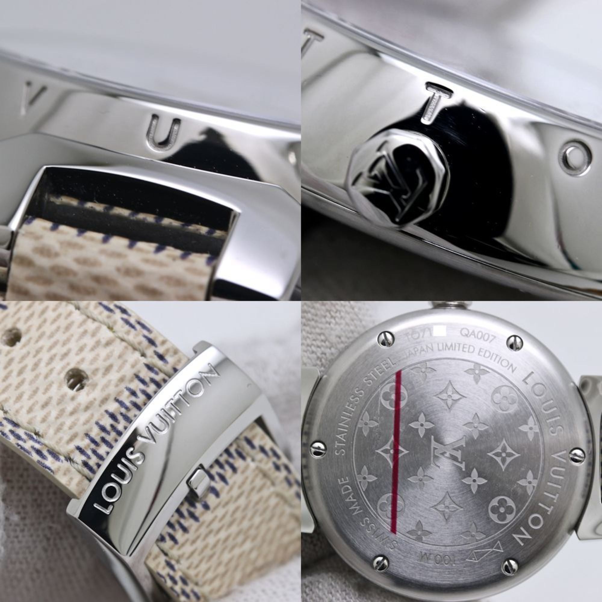 LOUIS VUITTON Tambour PM Azur 28mm QA007Z Japan Exclusive Women's Watch 40162 — Very Good