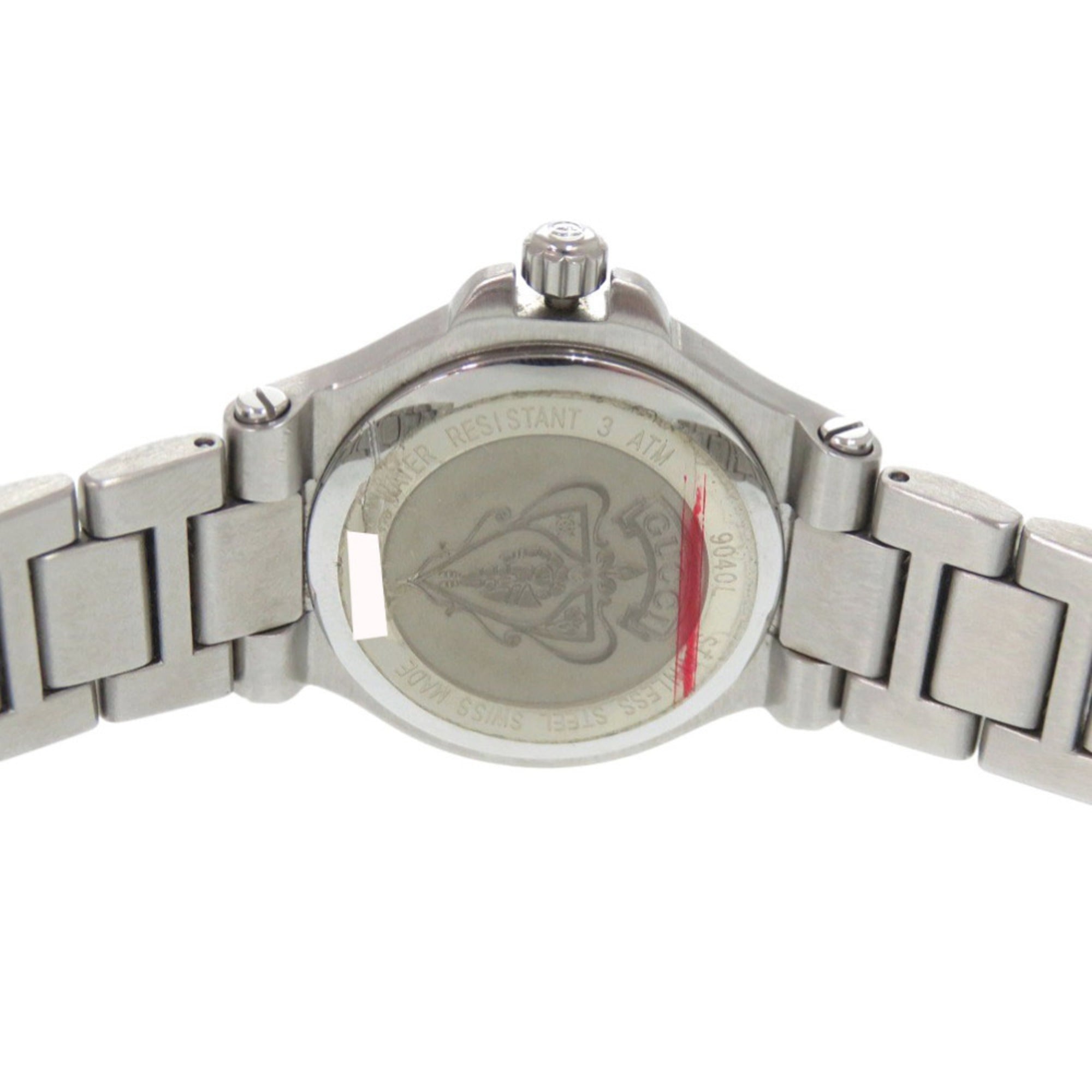 Excellent condition Gucci 9040L black dial stainless steel silver quartz watch 0028GUCCI — Good