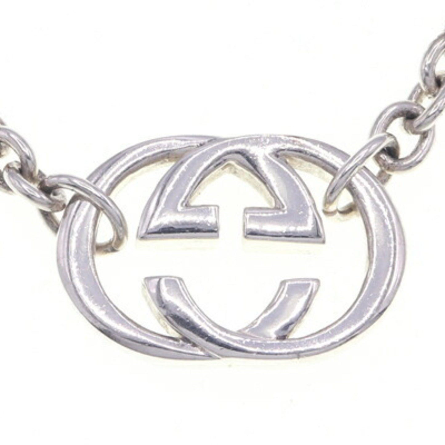 Gucci Double G Necklace 190489 SV Sterling Silver 925 Pendant Choker Interlocking Women's Men's GUCCI