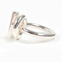 HERMES Echappé MM AG925 Ring (22BD167184), 2022 model, Silver, Size 51 (Japanese size equivalent), with box, Made in Italy, Weight: 9.9g, Women's — Like New