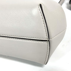 FENDI 8BP129 Pochette First Small Shoulder Bag Clutch Leather Women's White Grey E-240710-9 — Like New