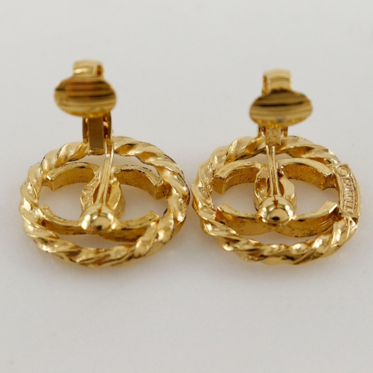 CHANEL COCO Mark Earrings, Gold Plated, Approx. 7.0g, Mark, Women's