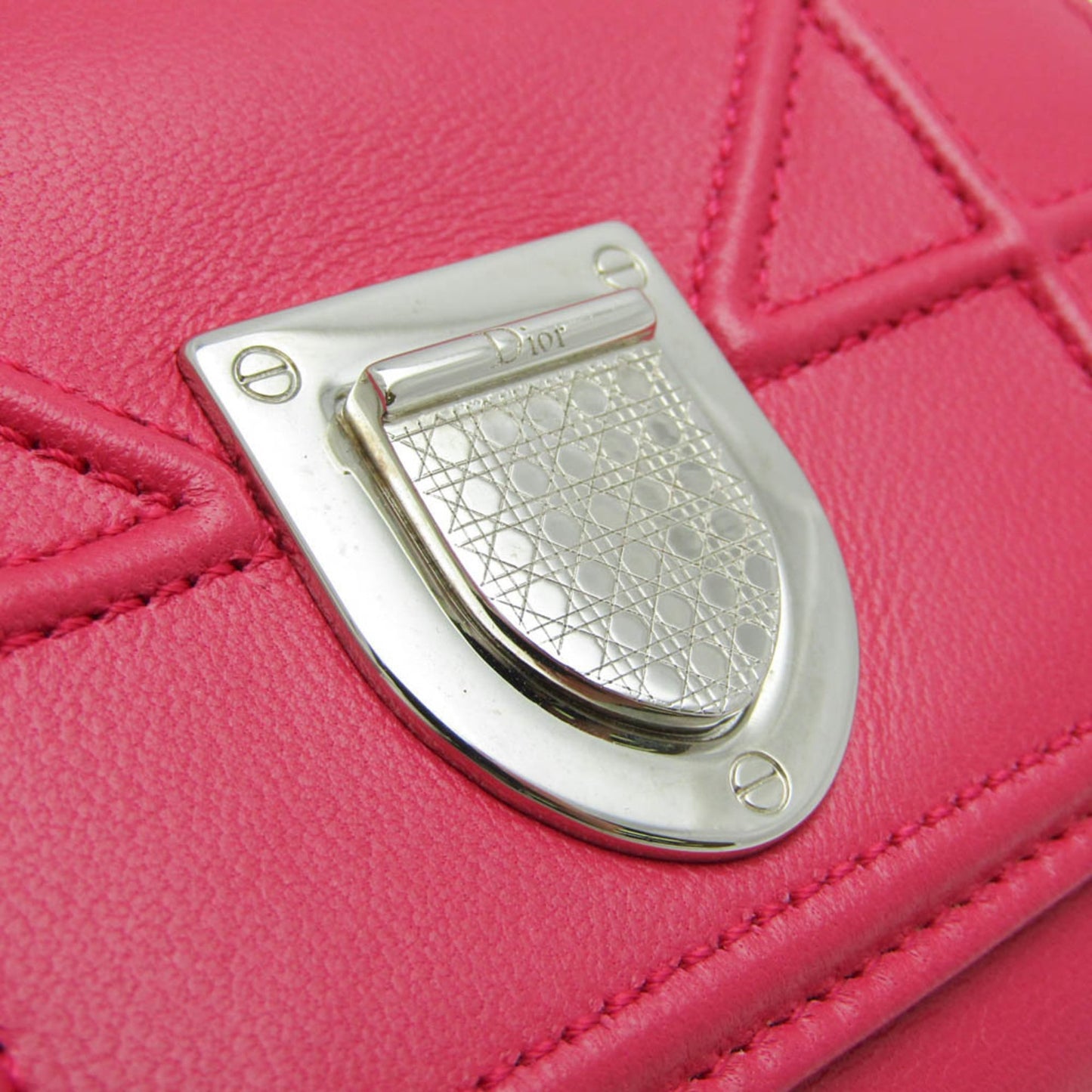 Christian Dior DIORAMA S0617PNAG Women's Leather Wallet (tri-fold) Pink