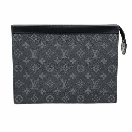 Louis Vuitton Monogram Eclipse Pochette Voyage MM Clutch Bag M61692 Black Men's