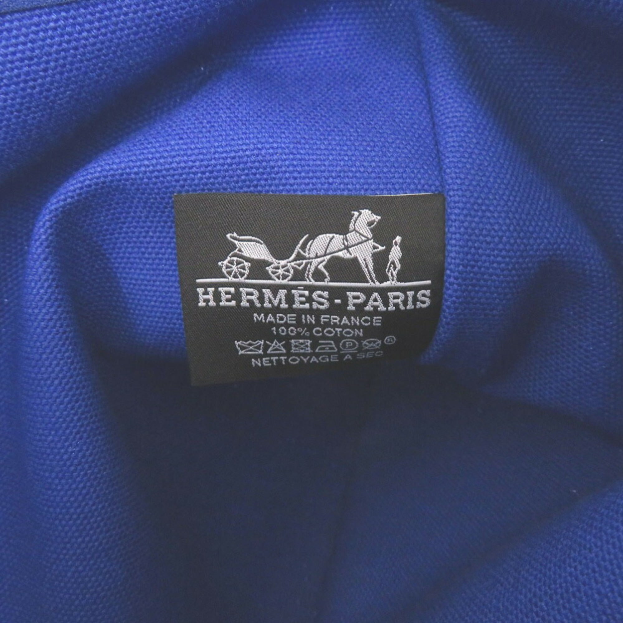 Hermes Flat Pouch MM Canvas Blue 0275HERMES — Like New