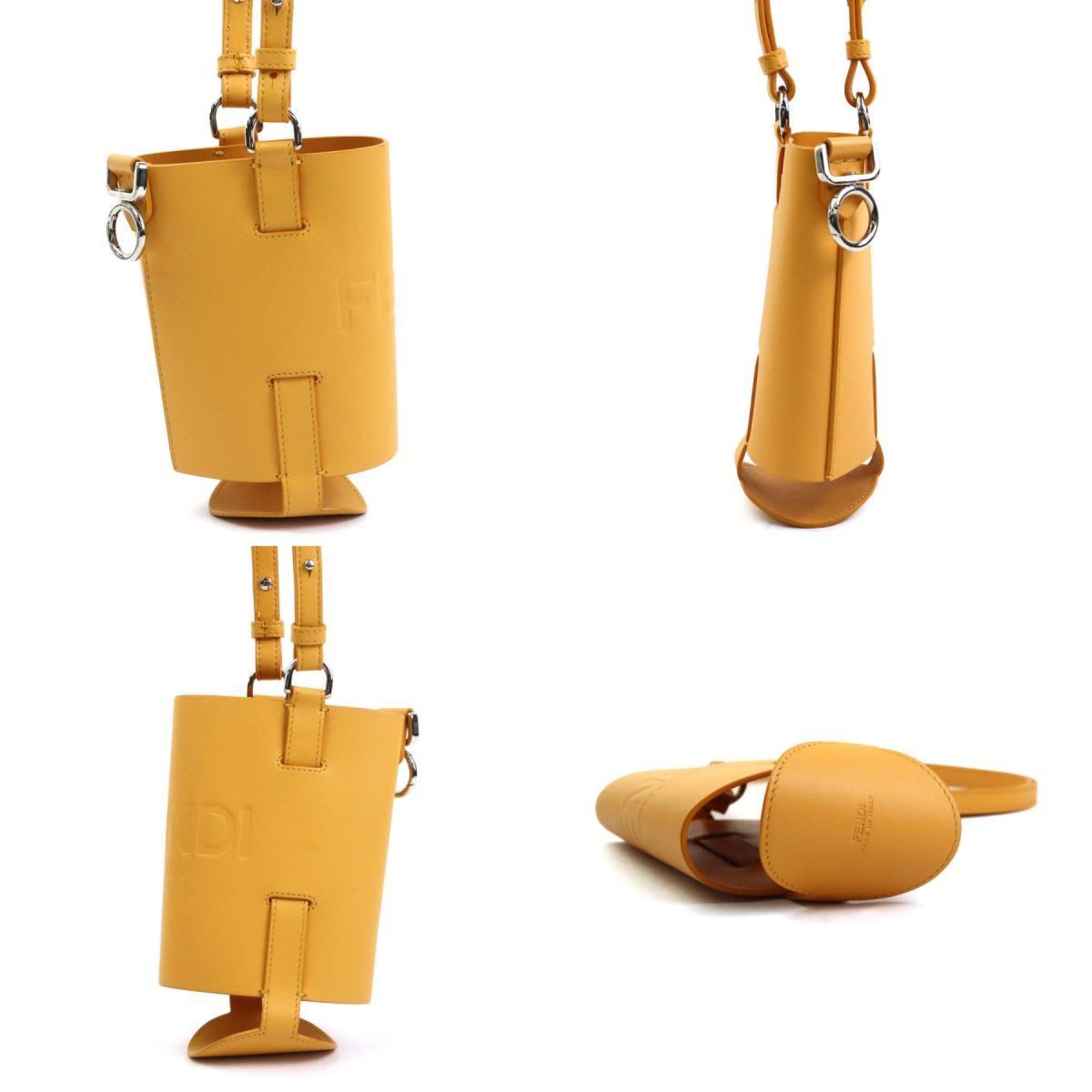 FENDI Bottle Holder Leather Orange Men's Women's 7AS022-AGLN 55878g