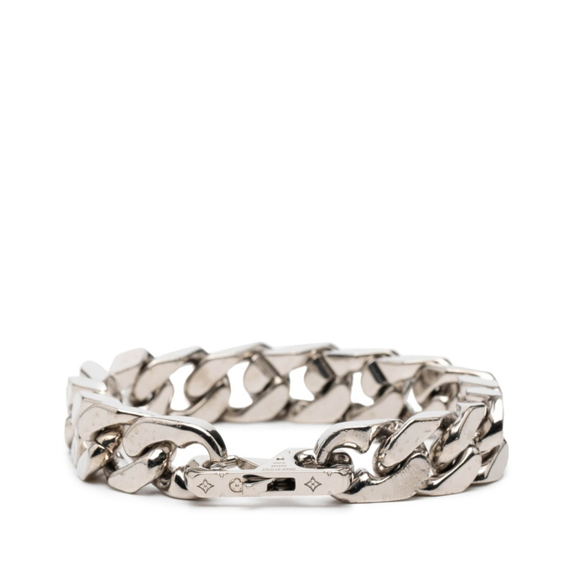 Louis Vuitton LV Chain Link Bracelet #L M69989 Silver Metal Women's LOUIS VUITTON