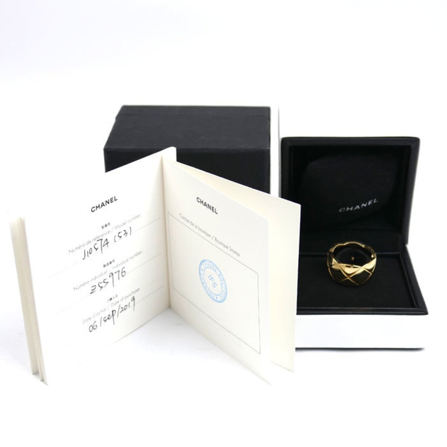 CHANEL 18KYG Yellow Gold Coco Crush Large Ring J10574 Size 13 (53cm) 11.0g Women's