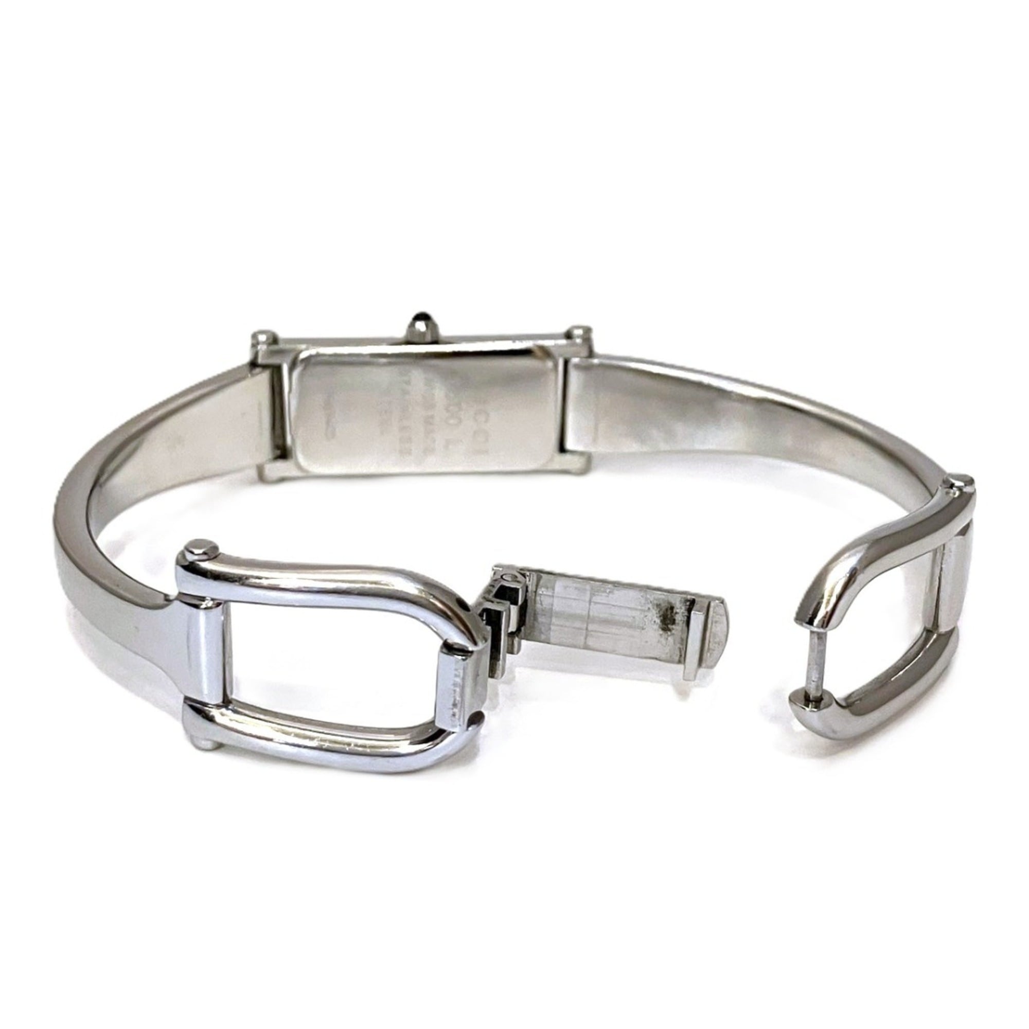 Gucci GUCCI Watch Square Bangle Total Weight 27g Stainless Steel Quartz Black Dial 1500L — Good