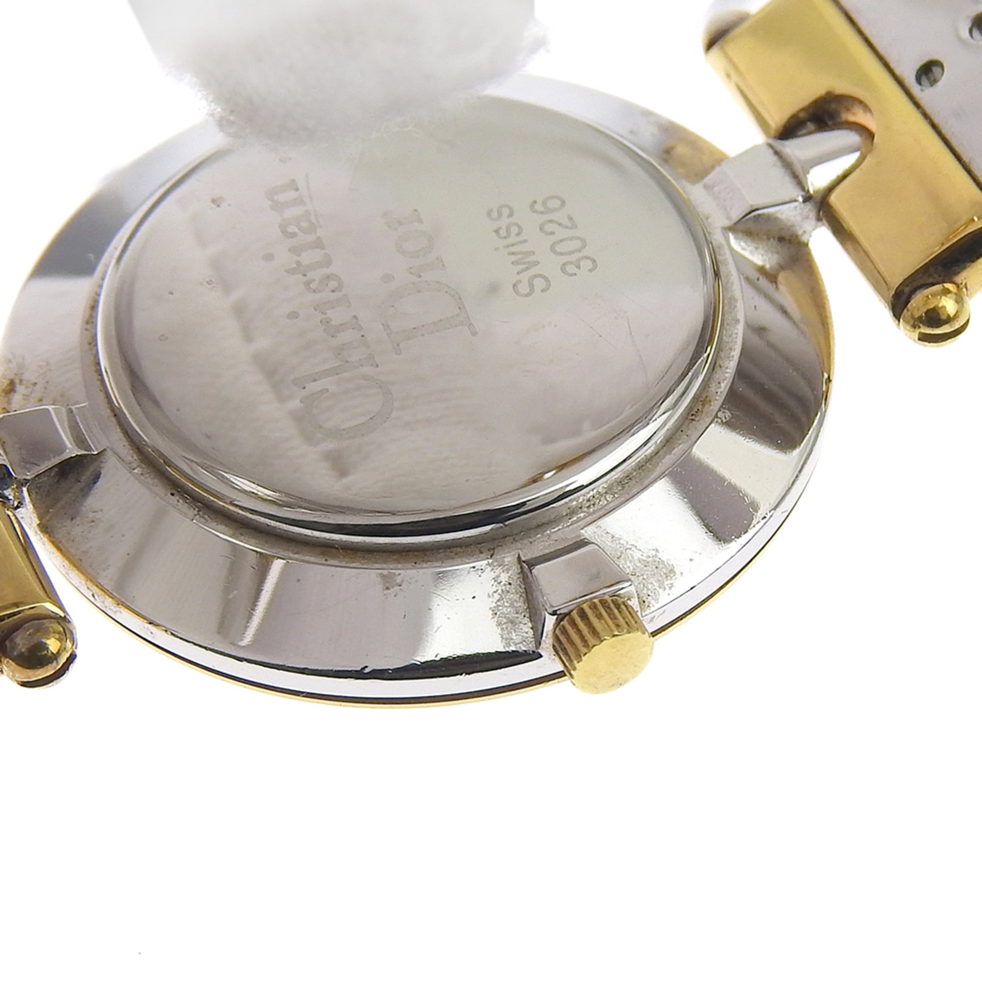 Christian Dior Watch 3026, Stainless Steel with Gold Plated Silver Quartz Movement, Analog Display, Black Dial, Women's — Good