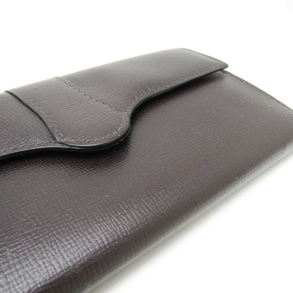 Valextra Punch Long Wallet With Coin Purse/3 Cards V9U14 Women,Men  Calfskin Long Wallet (bi-fold) Dark Brown