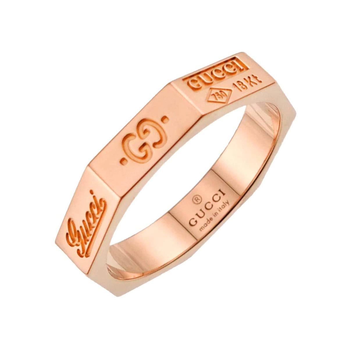 Gucci Octagonal Ring #10, 18K PG Pink Gold 750 — Like New