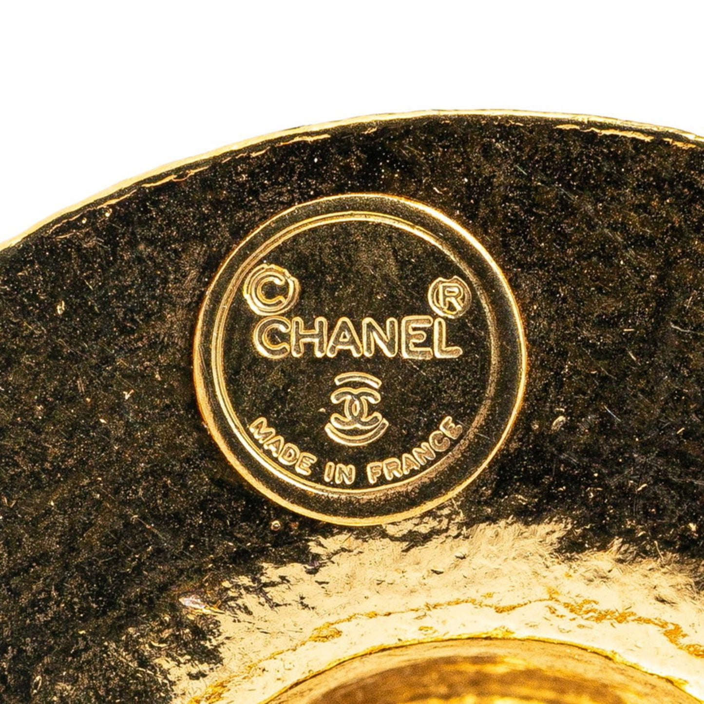 Chanel Straw Hat Ribbon Motif Brooch Gold Plated Women's CHANEL