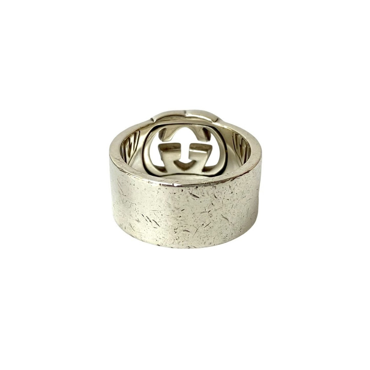 GUCCI Interlocking Double G Ring, 925 Sterling Silver, Accessory for Men and Women, 102-2