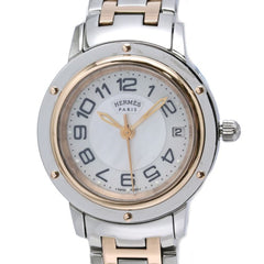 HERMES Clipper Classic Nacre CP1.221.212 4970 Women's Watch SSxPGP (Plated) 40520 — Good