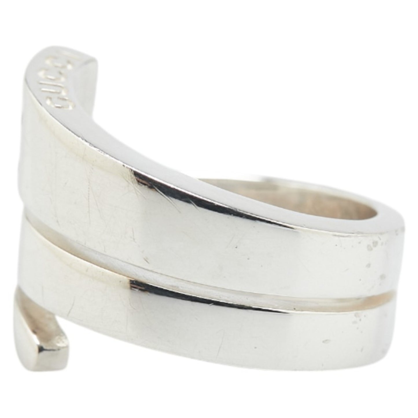 Gucci logo snake ring in silver (SV925) for women.