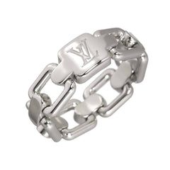 Louis Vuitton Berg Chain Attraction #48 Ring, 18K WG White Gold 750 — Like New