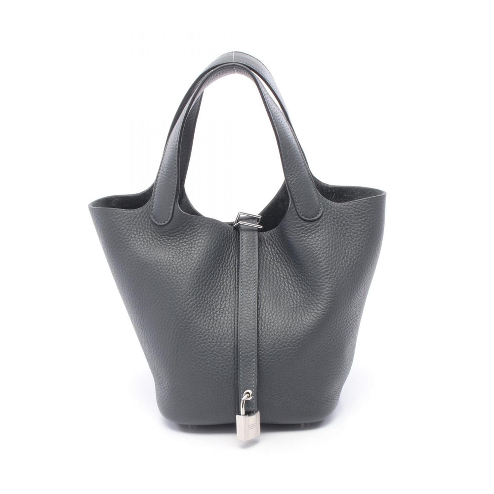 Hermes Picotin Lock PM Gris Misty Handbag, Leather, Taurillon Clemence Women's, Gray — New - Store Return