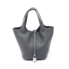 Hermes Picotin Lock PM Gris Misty Handbag, Leather, Taurillon Clemence Women's, Gray — New - Store Return