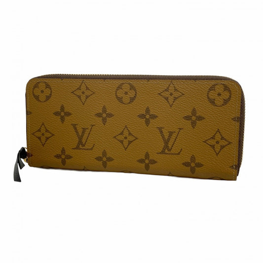 Louis Vuitton Monogram Reverse Portefeuille Clemence Long Wallet M82336 Brown Women's