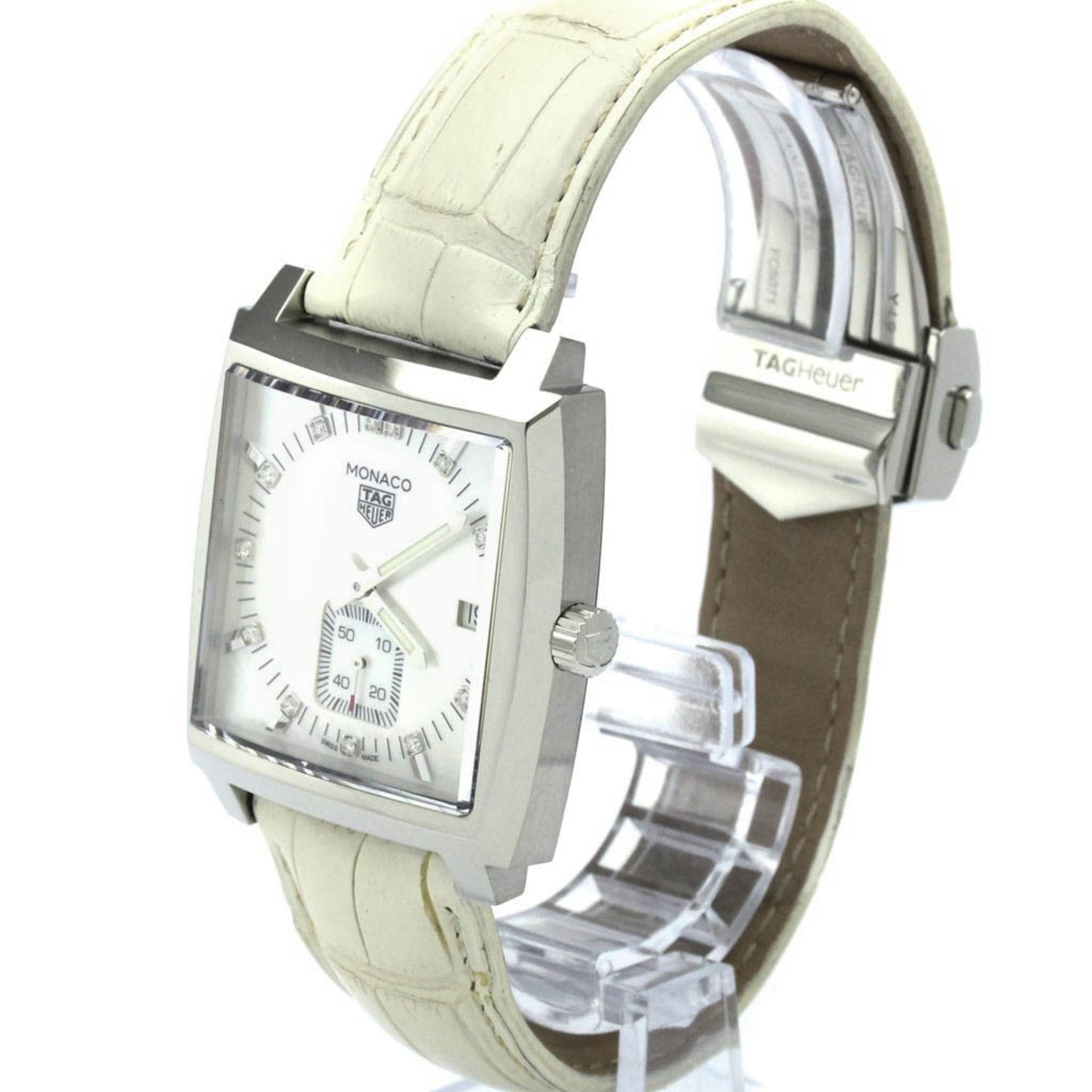 TAG HEUER Monaco Lady Diamond MOP Dial Quartz Watch WAW131B Polished — Very Good