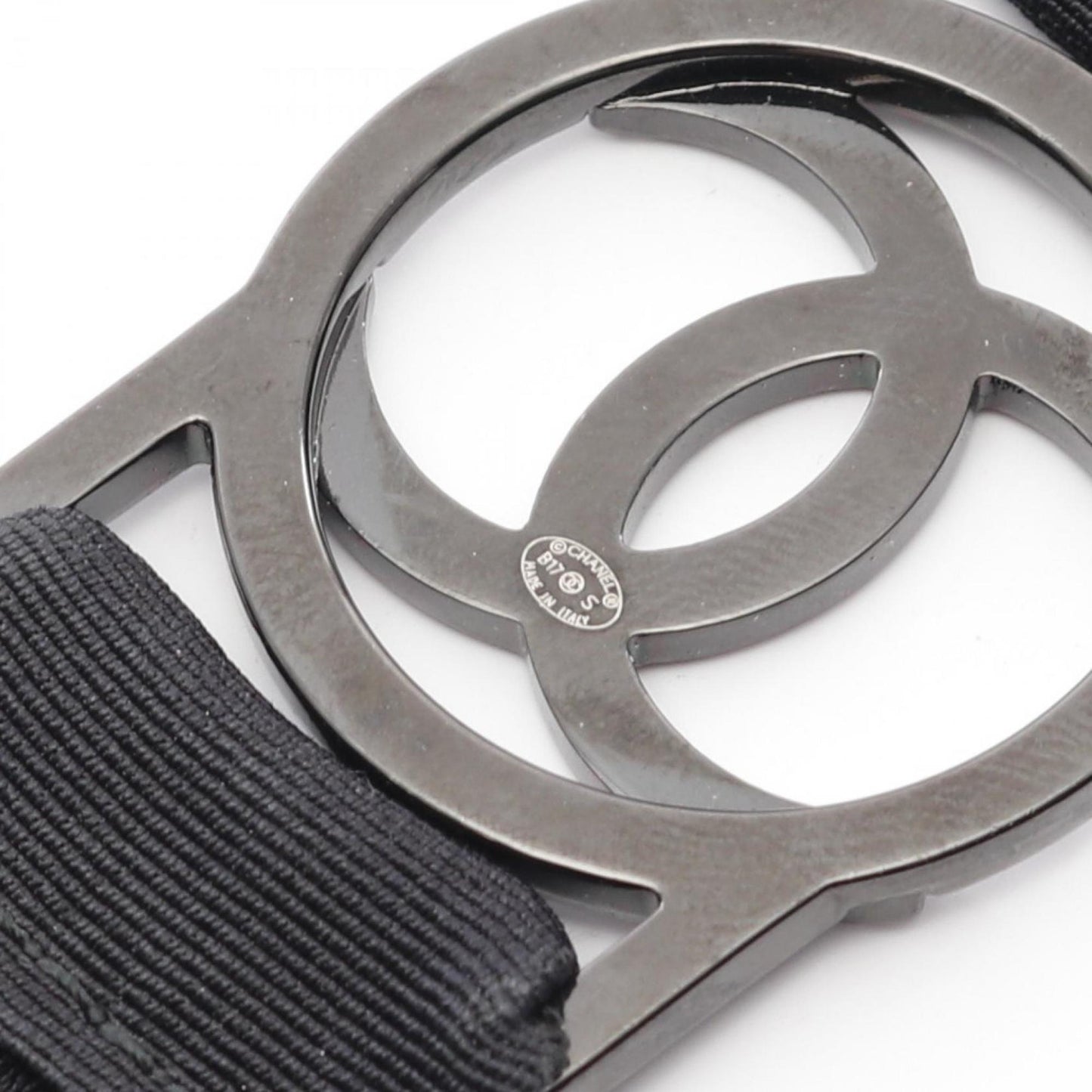 Chanel Coco Mark Cat Robot Necklace, Stainless Steel with Rhinestones, Women's, Black and Clear