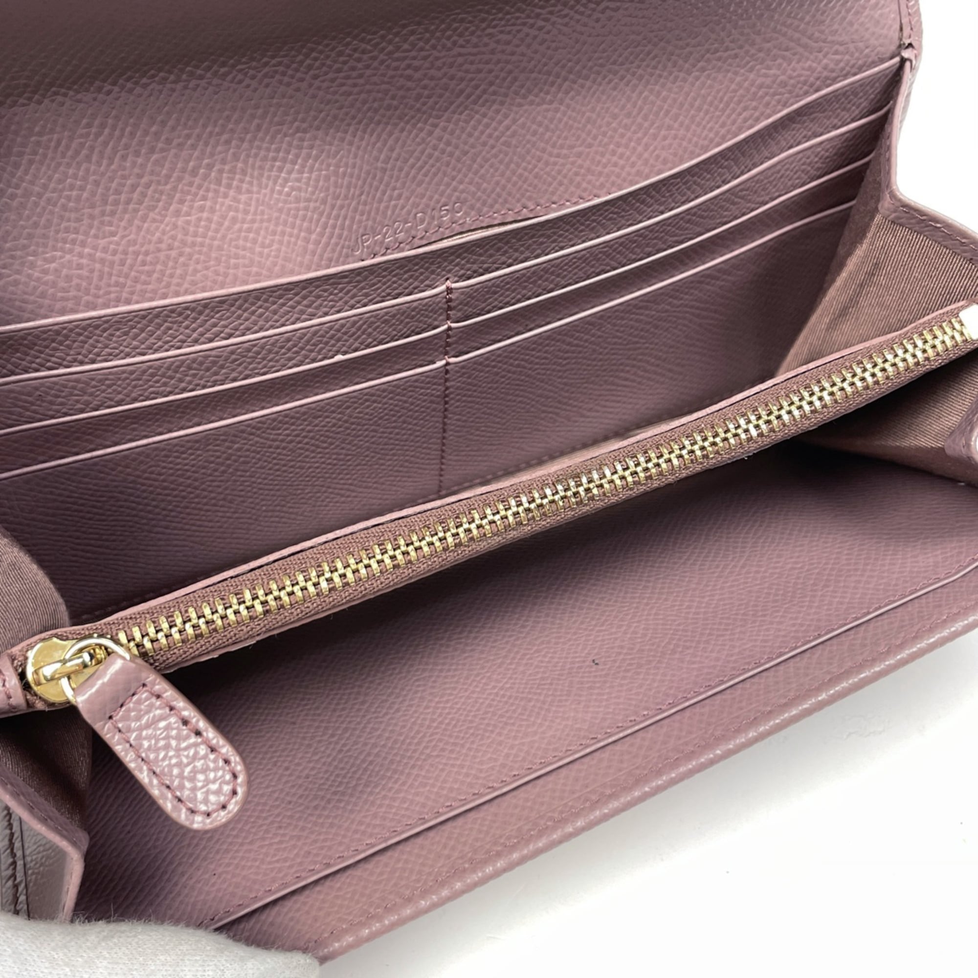 Salvatore Ferragamo Gancini bifold long wallet with bill compartment and coin purse, leather, pink, for women