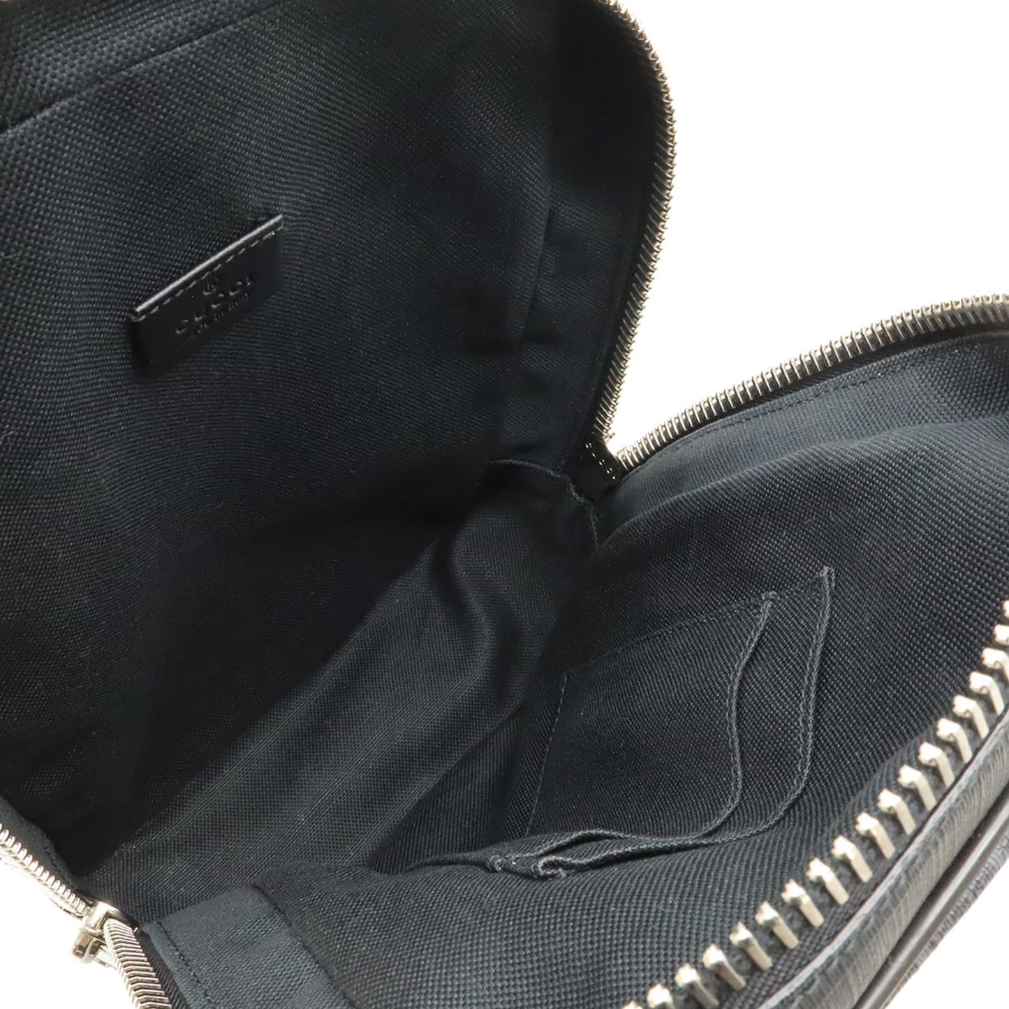 GUCCI GG Supreme Web Stripe Bag, Body Sling Shoulder PVC Leather, Black, Gray, 478325