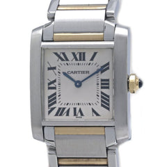 CARTIER Tank Française MM W51006Q4 Watch, Boys' Size, 18K Yellow Gold x Stainless Steel, 40390 — Very Good