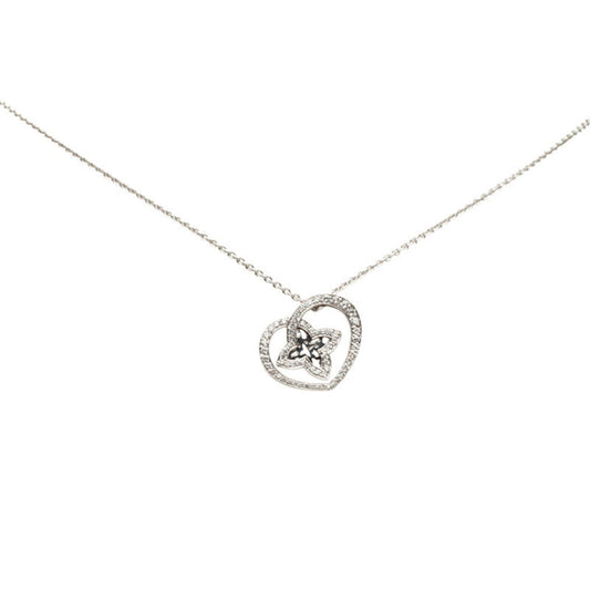 Louis Vuitton Pendant Necklace PM Diamond Q93214 Silver 18K White Gold Women's LOUIS VUITTON