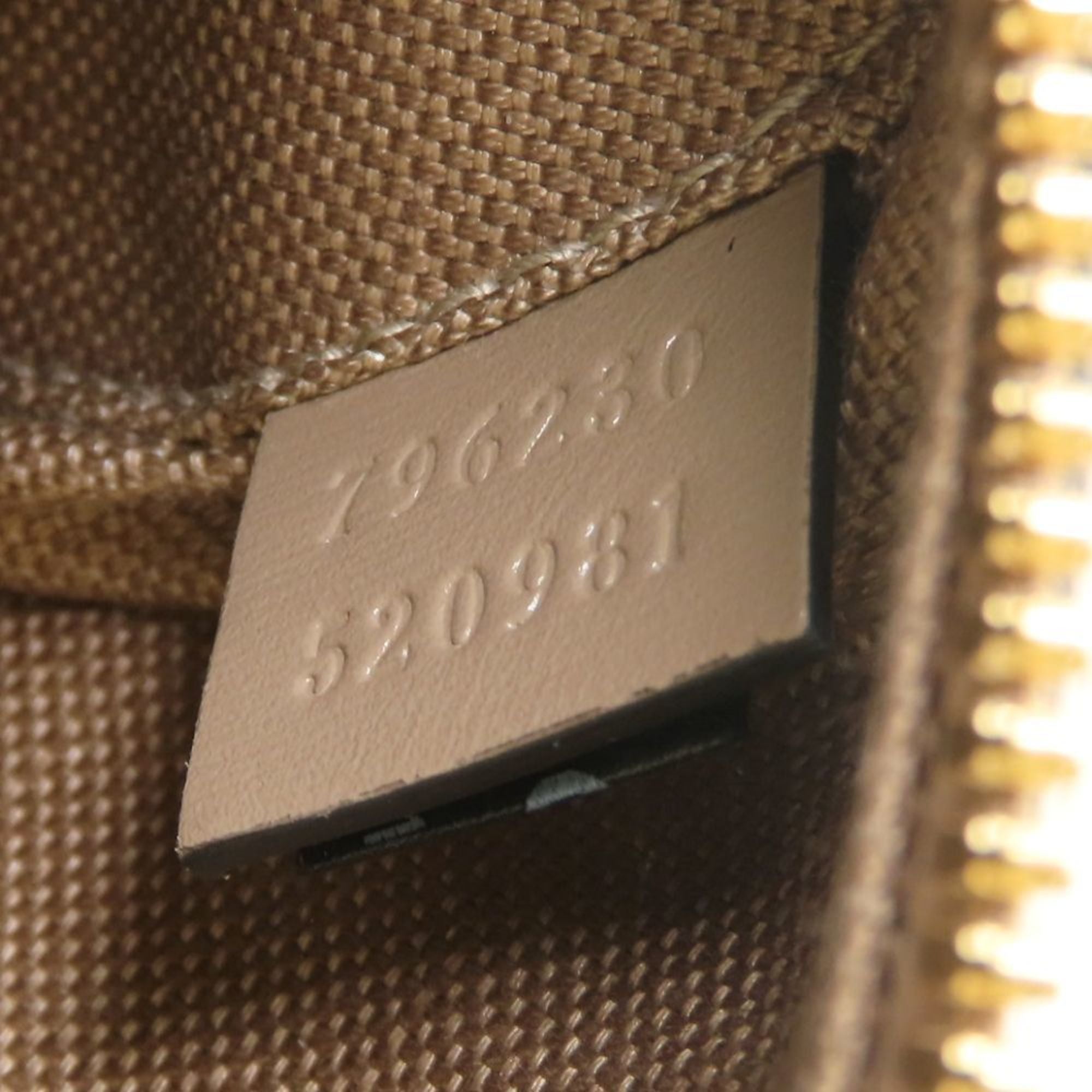 GUCCI 796230 Shoulder Bag GG Shadow 2Way Canvas x Leather Toile Taupe 352524 — Like New