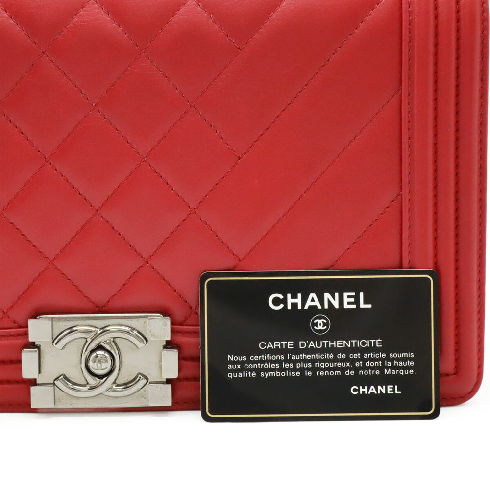 CHANEL Boy Chanel Matelasse Coco Mark Chain Shoulder Bag in Fuchsia Pink Lambskin — Like New