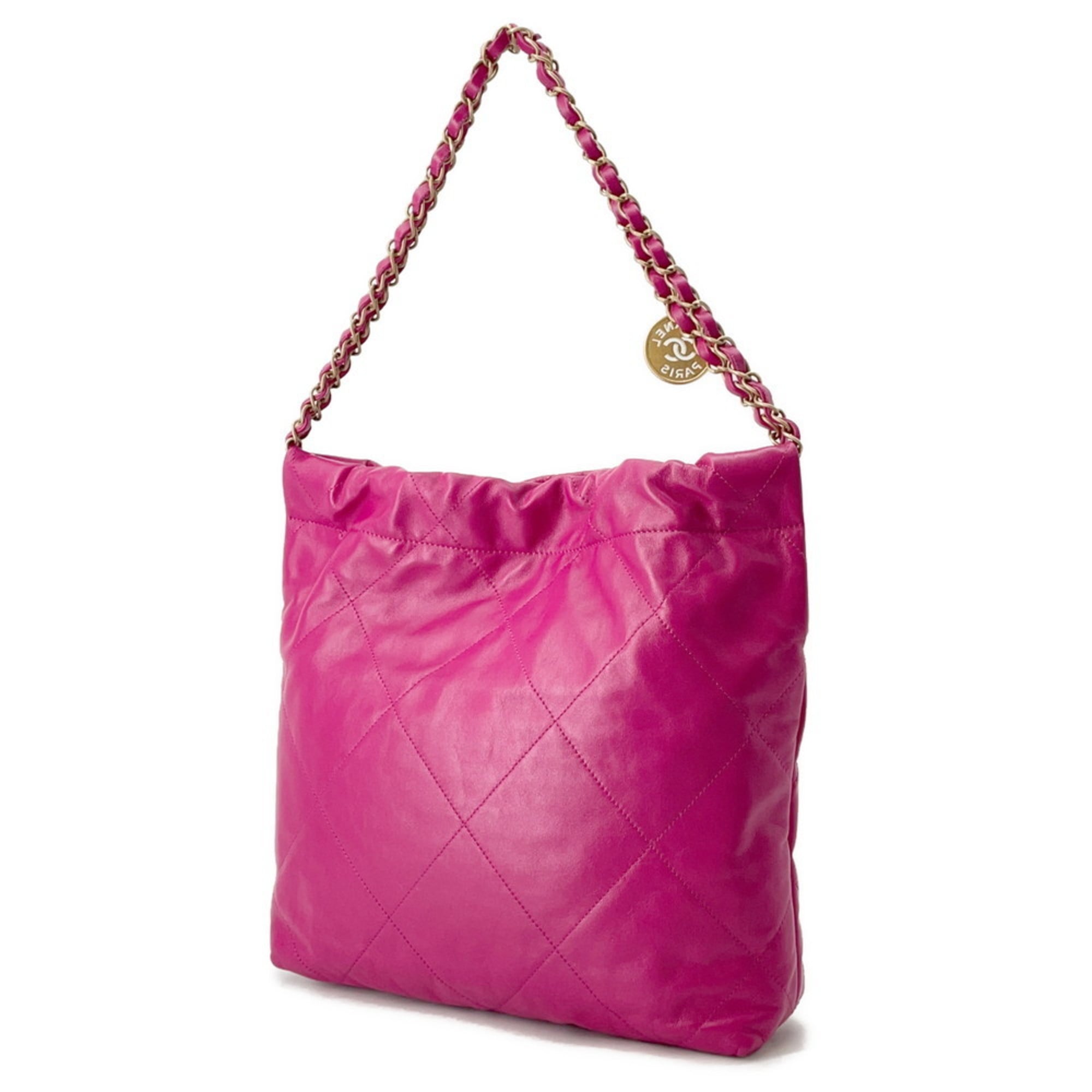 CHANEL Handbag 22 Matelasse Small Shiny Calfskin Leather AS3260