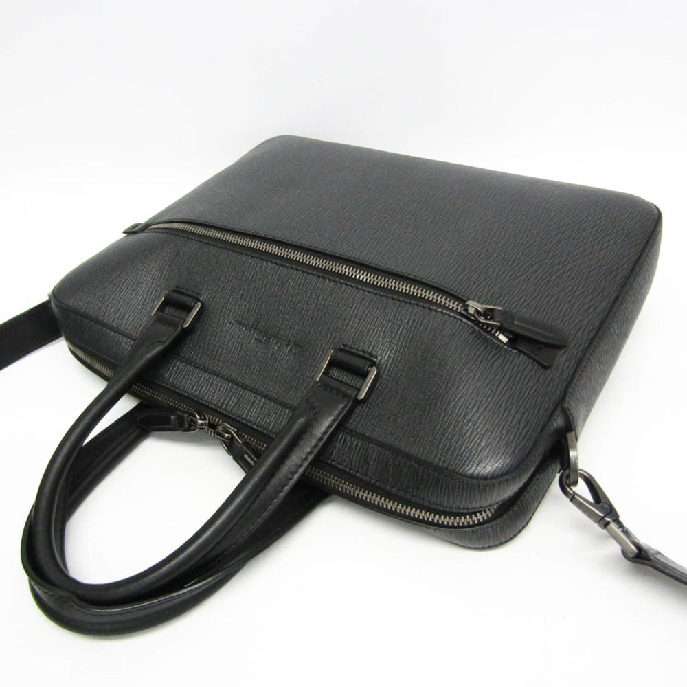Salvatore Ferragamo FZ-24 0458 Men's Leather Briefcase,Handbag Black — Like New