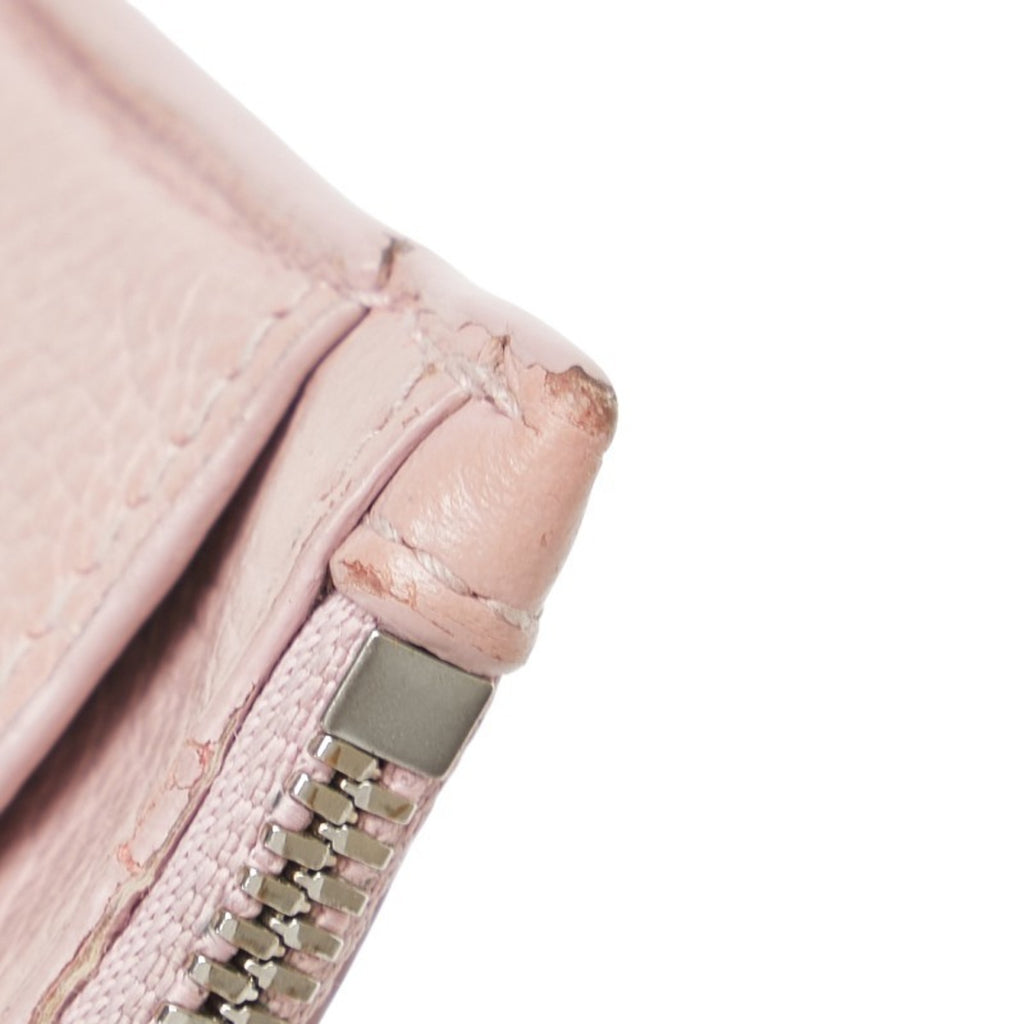 Balenciaga Logo Wallet/Coin Case 637130 Pink Leather Women's BALENCIAGA