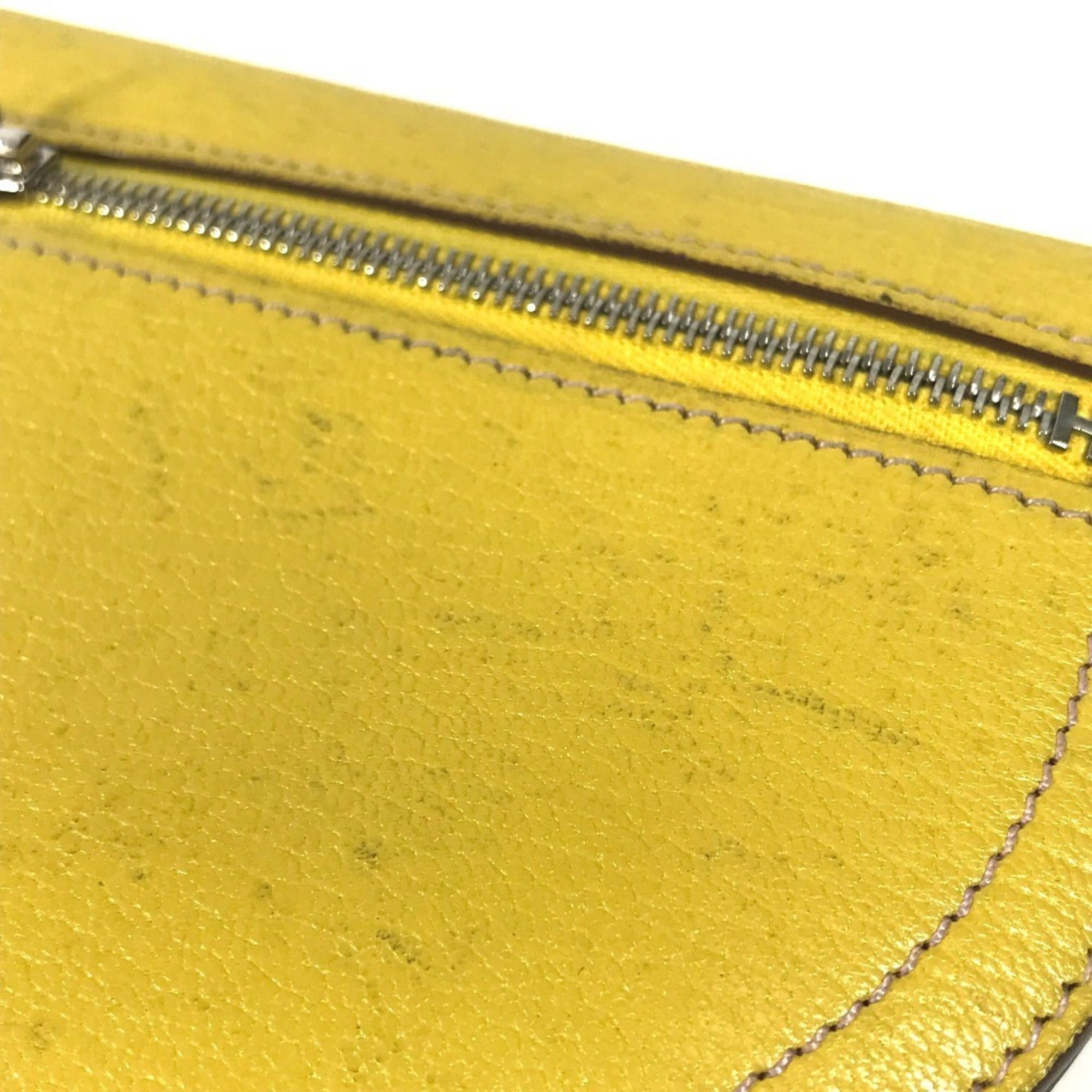 HERMES In the Loop Compact Wallet, Bifold Coin Case, Leather, Unisex, Yellow
