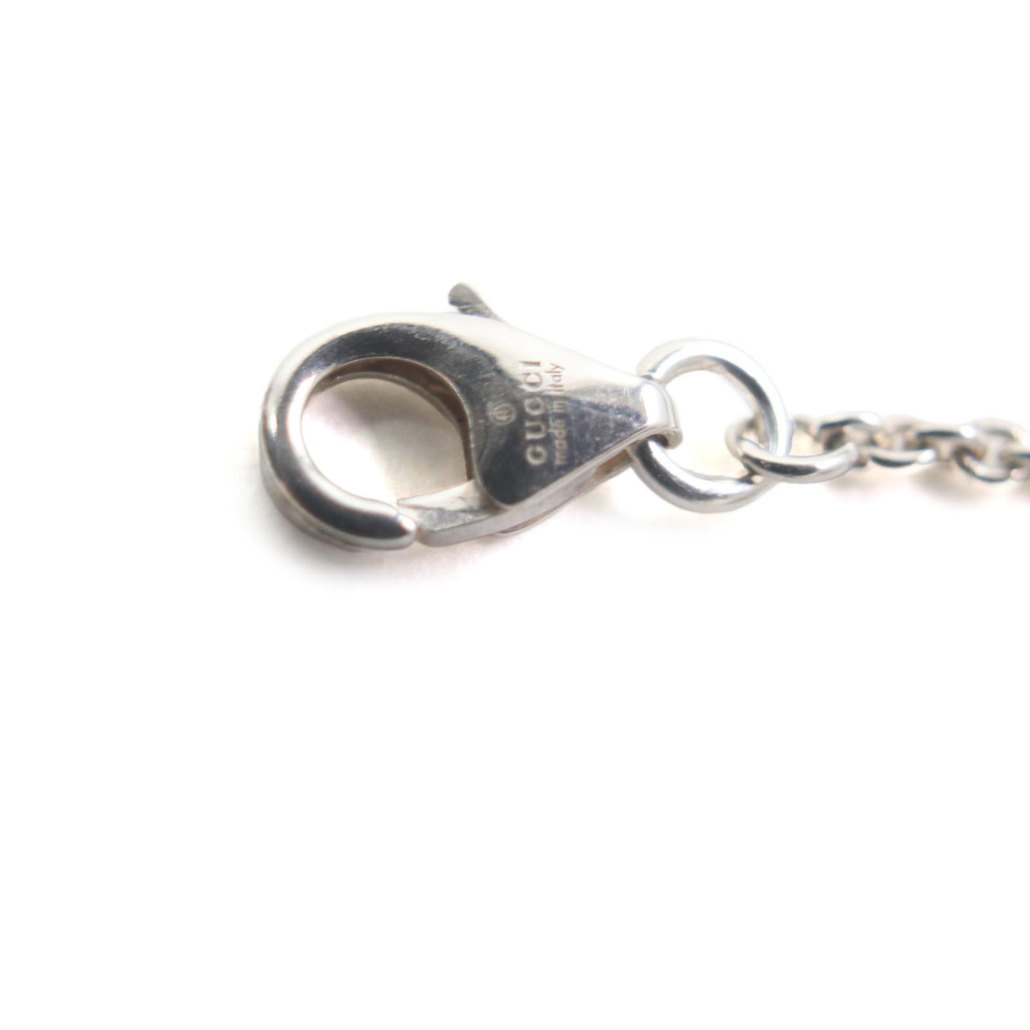 GUCCI 527393 Double G Mother-of-Pearl Flower Chain Bracelet, SV925 Silver, White, Size 17, Includes Dust Bag, Made in Italy, Weight 5.56g, Women's