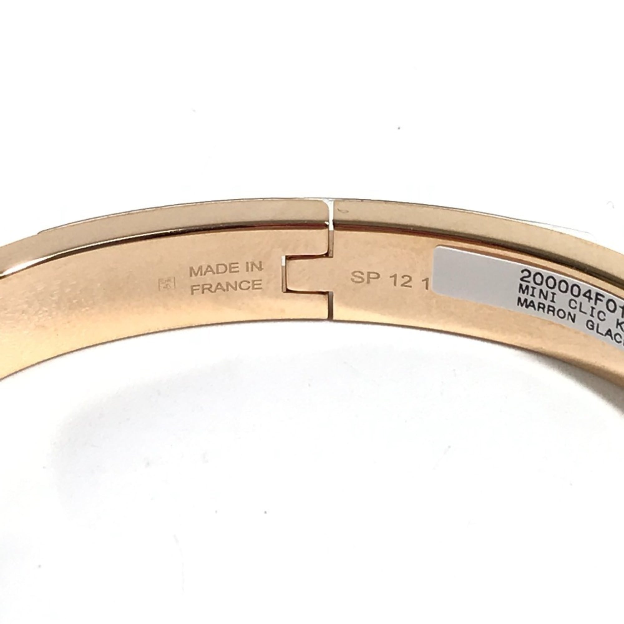 HERMES Mini Click Kelly PM Accessory Jewelry Bracelet Metal Men's Women's Marron Glacé Beige Like New — Like New