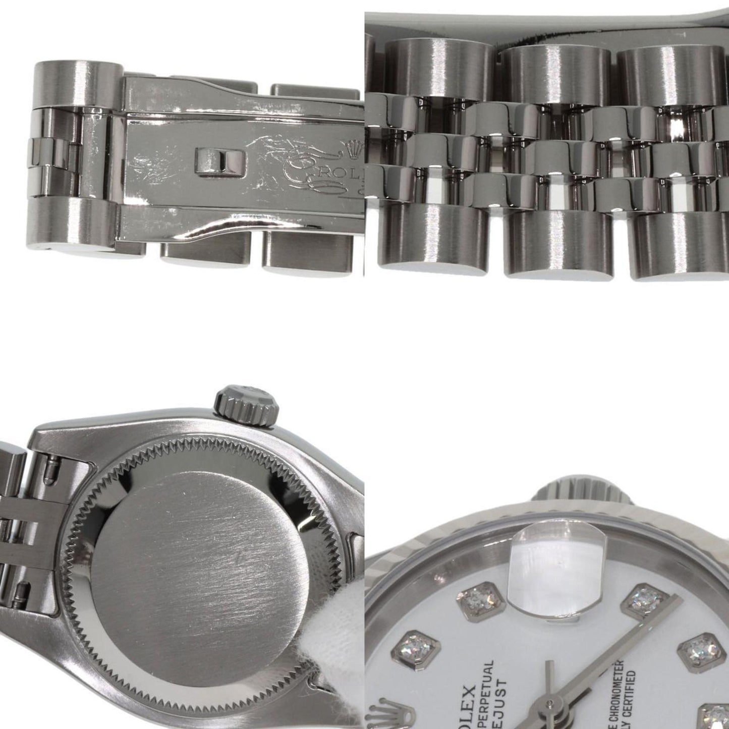 Rolex 179174G Datejust 10P Diamond Watch Stainless Steel SS K18WG Ladies ROLEX