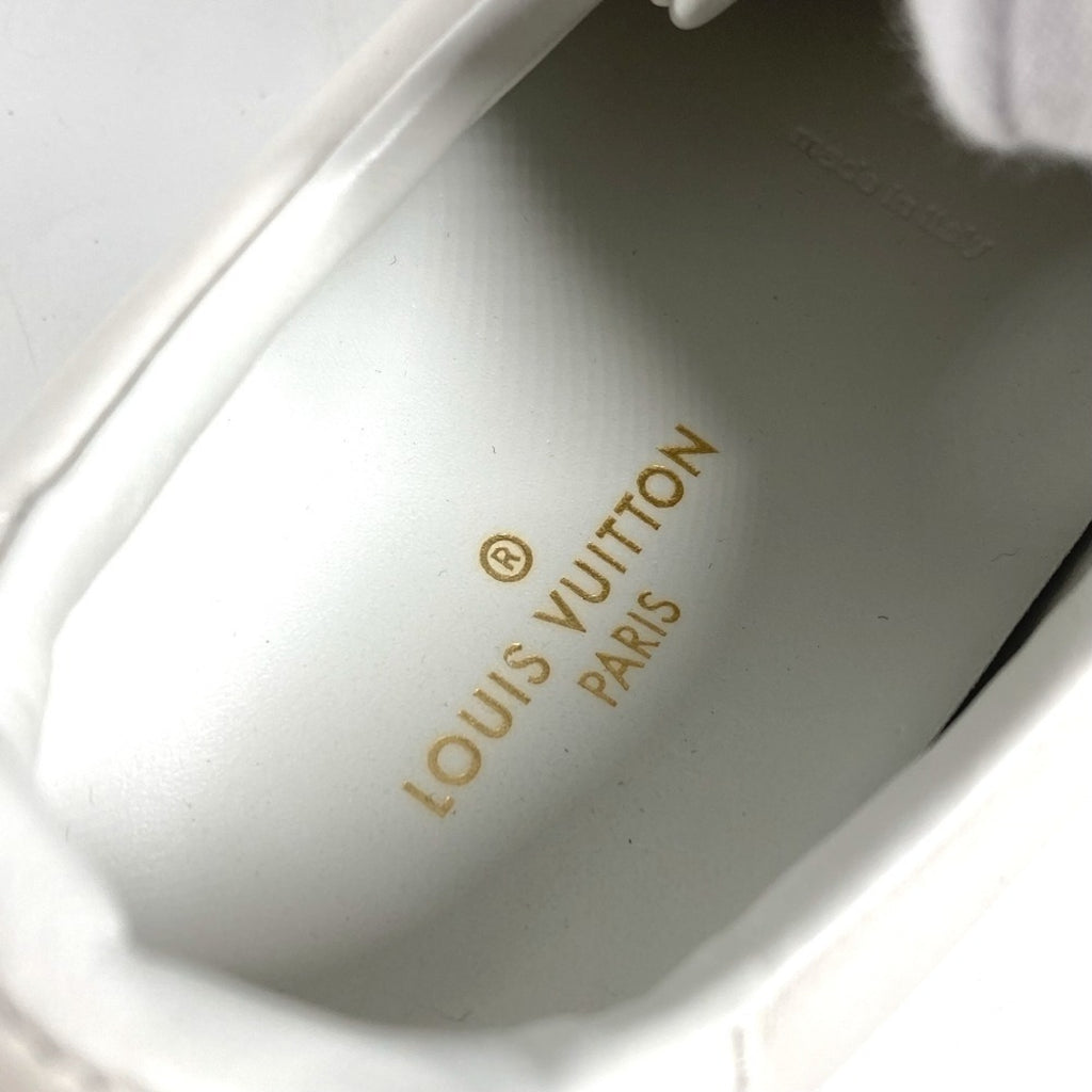 LOUIS VUITTON 1A2XOM Monogram Front Row Line Sneakers, Leather, Lace-Up, Women's, White