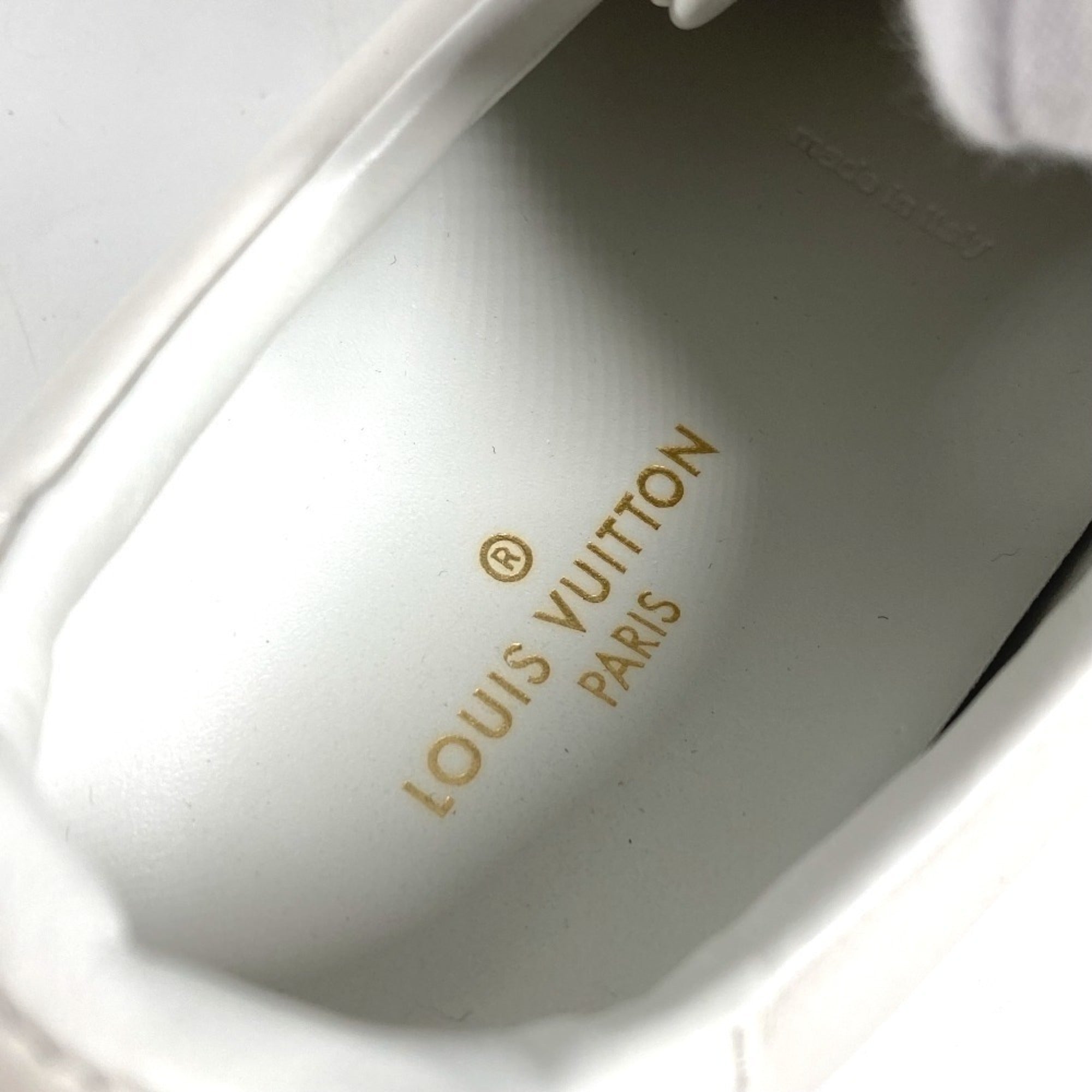 LOUIS VUITTON 1A2XOM Monogram Front Row Line Sneakers, Leather, Lace-Up, Women's, White