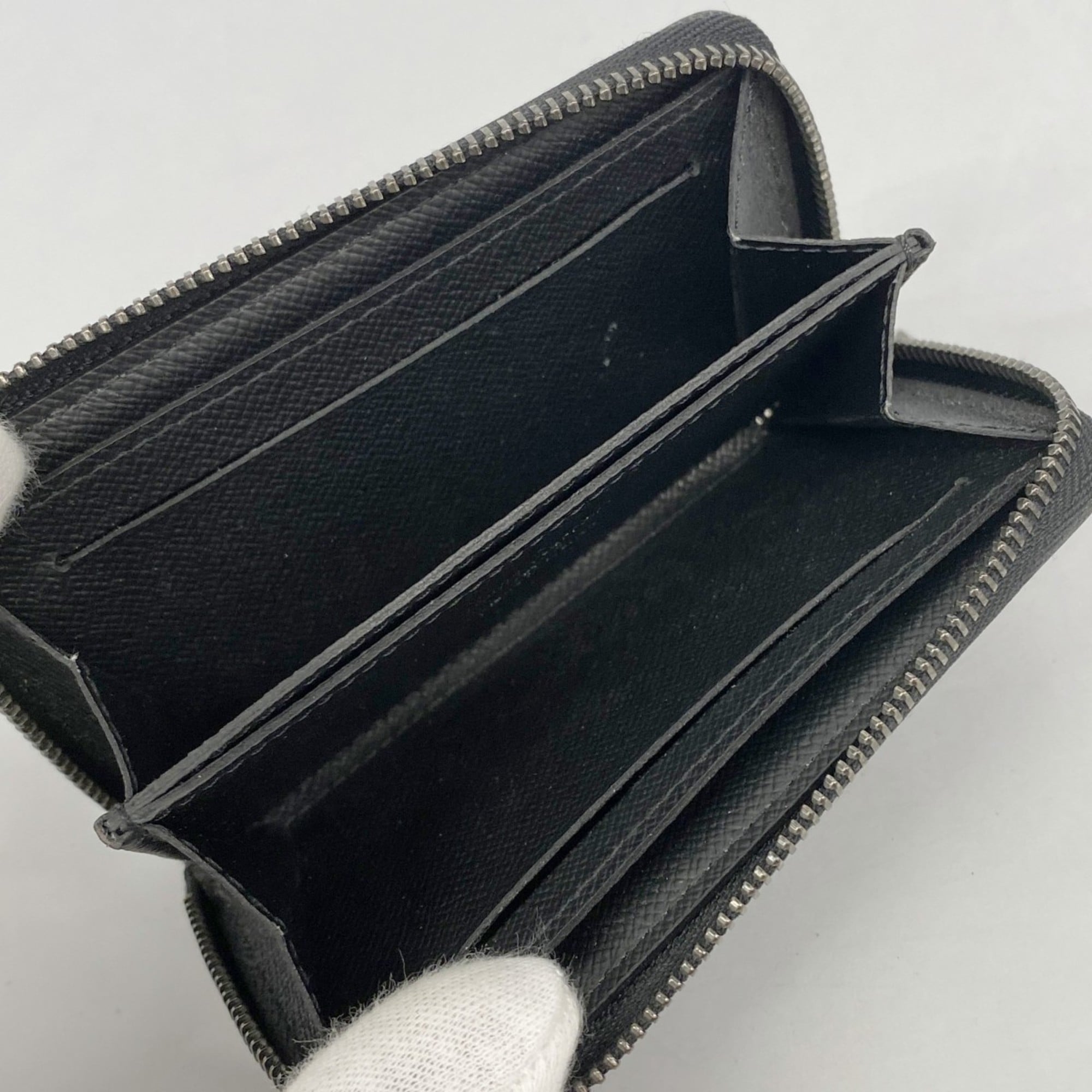 Louis Vuitton Monogram Eclipse Zippy Coin Purse Vertical M81662 Black/Grey Men's Wallet/Coin Case