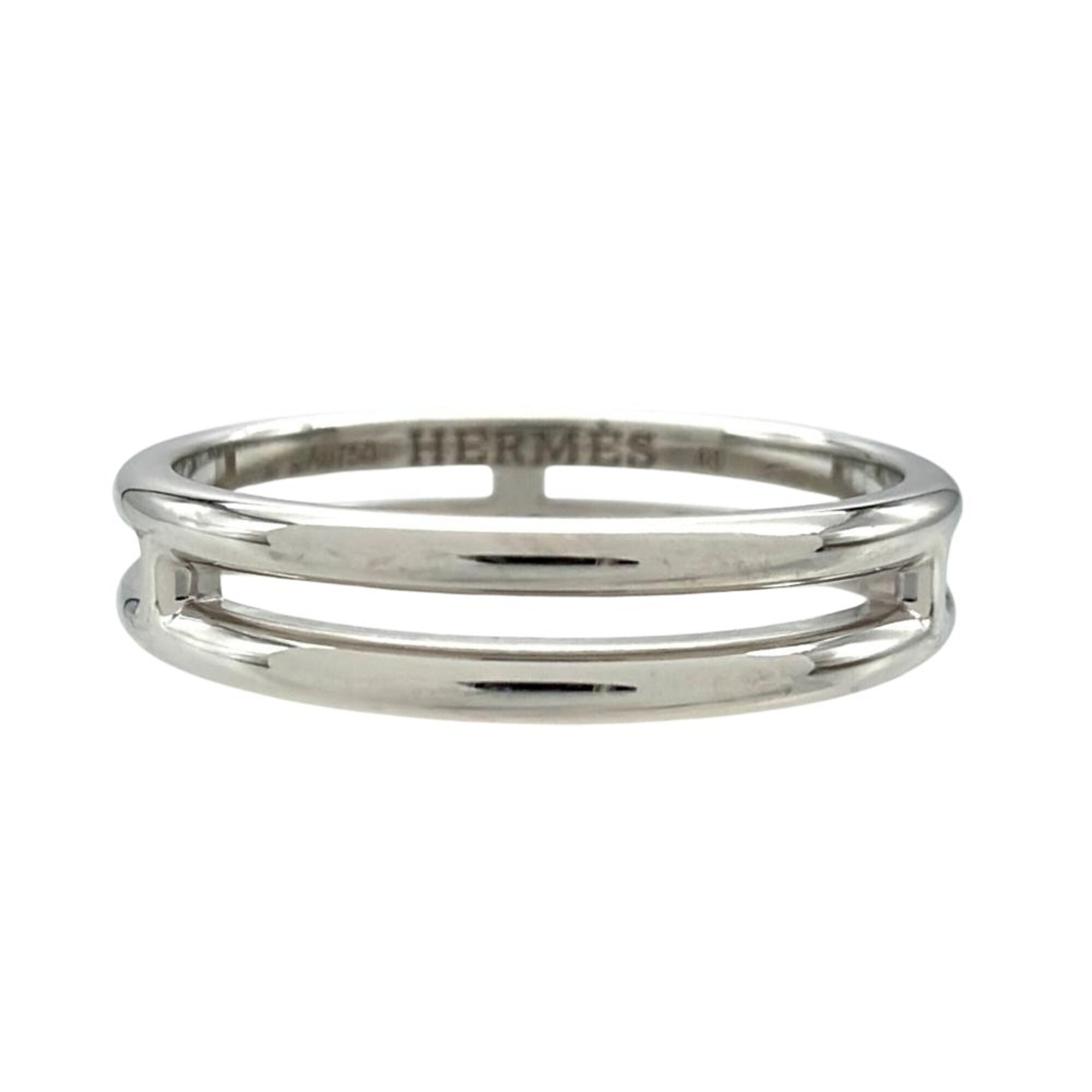 Hermes Ariane Ring, Size #48, 18KWG, 2.8g, White Gold, Approx. Women's — Like New