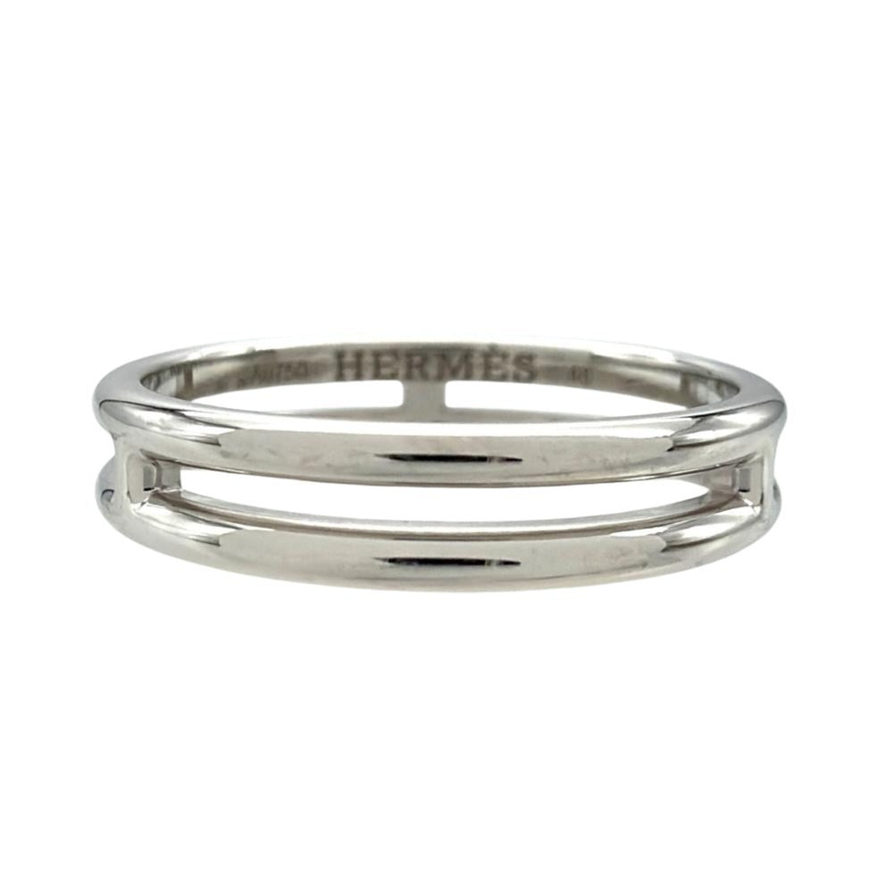 Hermes Ariane Ring, Size #48, 18KWG, 2.8g, White Gold, Approx. Women's — Like New