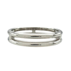 Hermes Ariane Ring, Size #48, 18KWG, 2.8g, White Gold, Approx. Women's — Like New