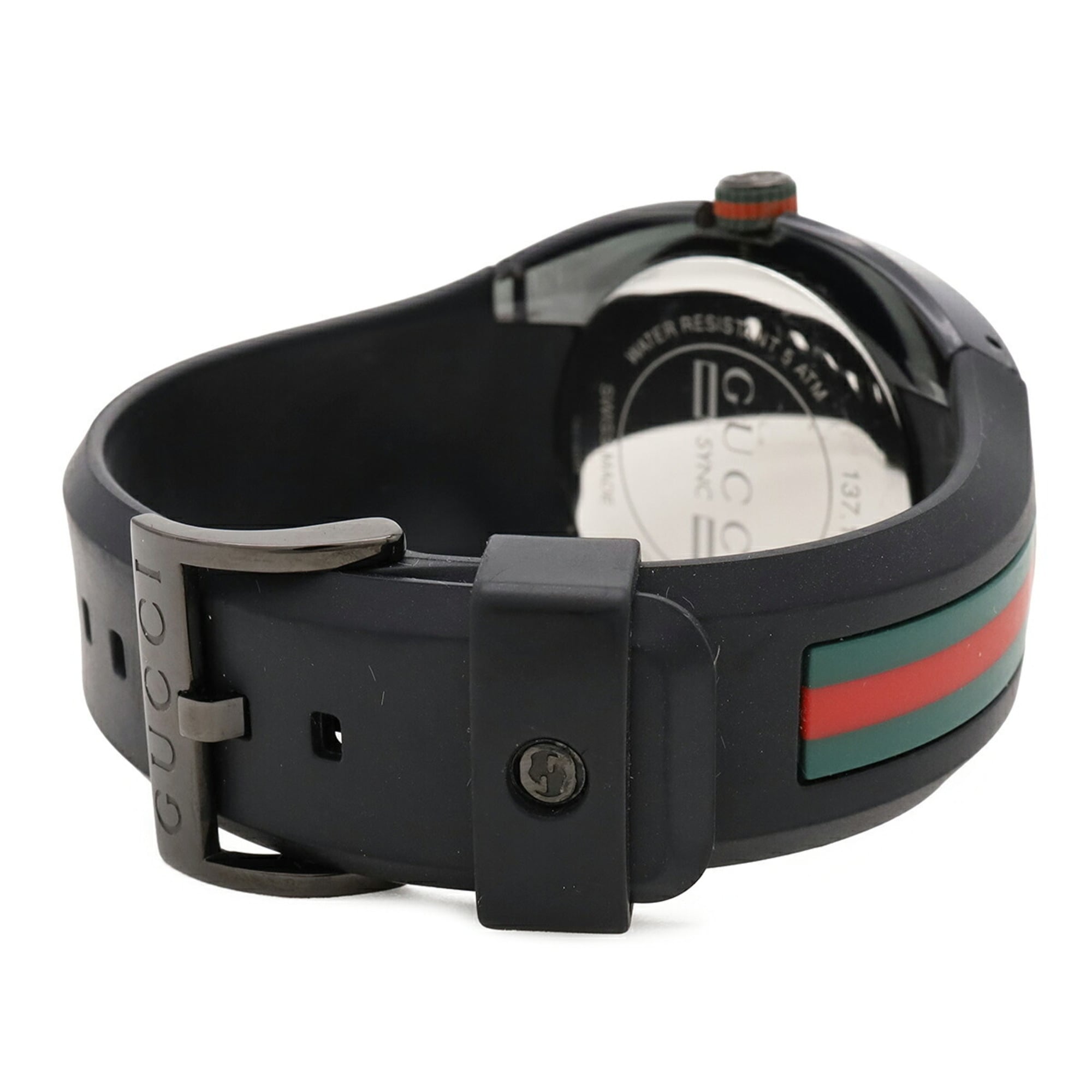 GUCCI Sync Interlocking G Sherry Grey Dial Stainless Steel Rubber Men's Quartz Watch 137.1 YA137107A — Good