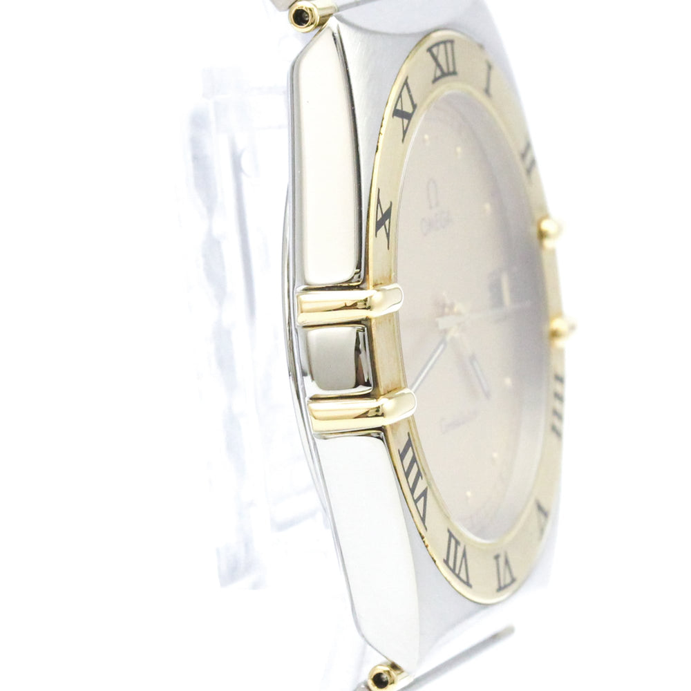 OMEGA Constellation 18K Gold Steel Quartz Mens Watch 396.1070 Polished — Very Good