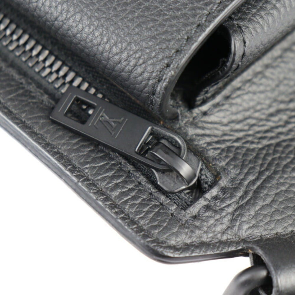 LOUIS VUITTON Louis Vuitton Take Off Sling Body Bag M57081 Grained Leather Noir Black LV Waist — Like New
