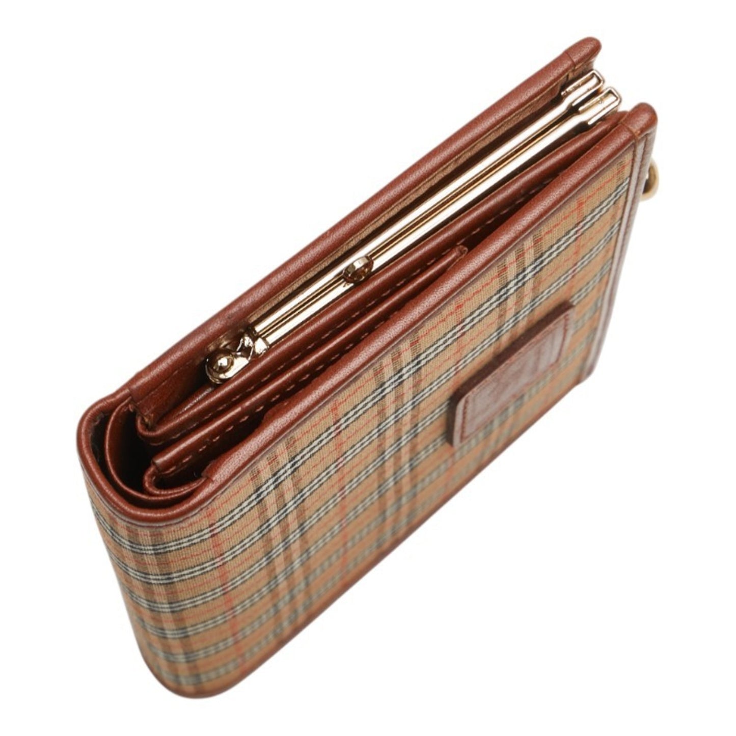 Burberry Nova Check Bifold Wallet Brown Canvas and Leather Women's BURBERRY