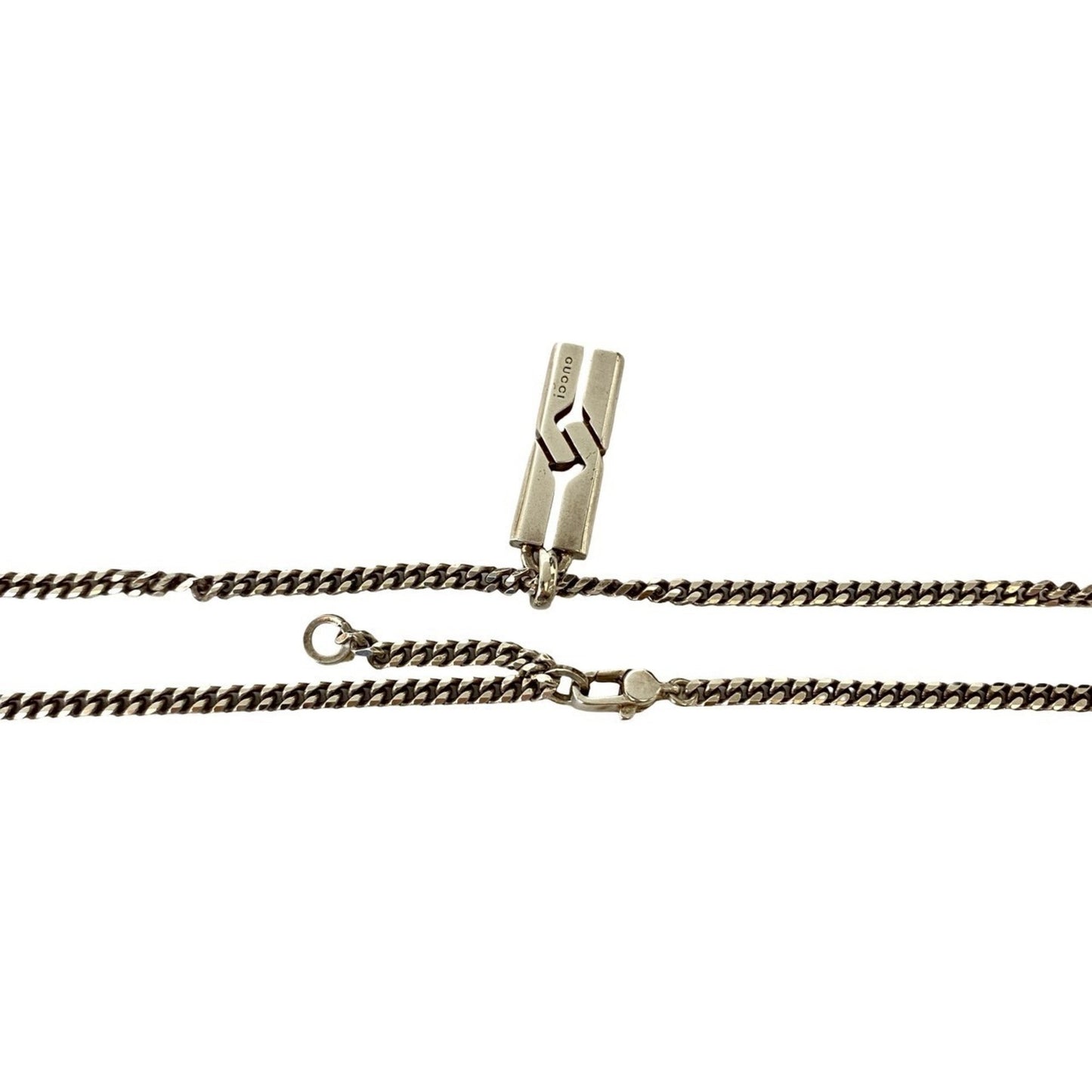 GUCCI Knot Infinity Silver 925 Necklace Pendant Choker s585d